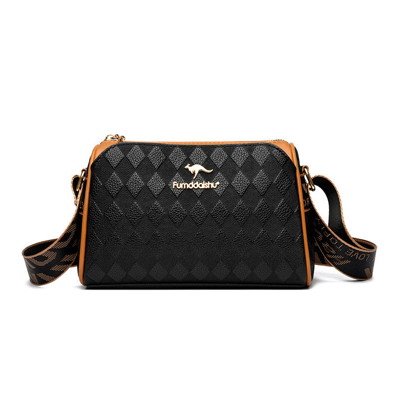 [El mejor regalo para ella] Bolso cruzado de 3 capas de gran capacidad con estampado de diamantes