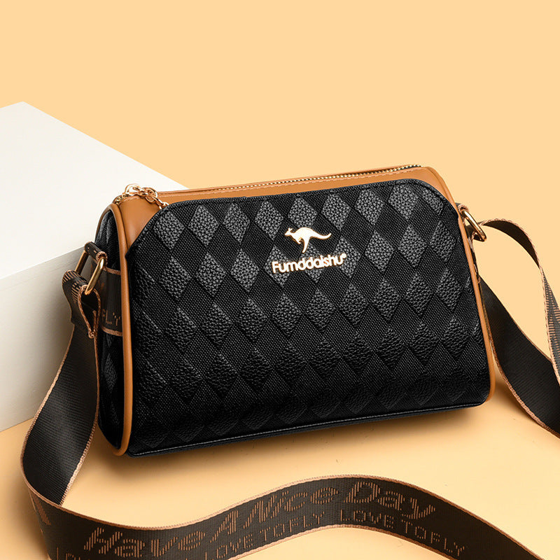 [El mejor regalo para ella] Bolso cruzado de 3 capas de gran capacidad con estampado de diamantes