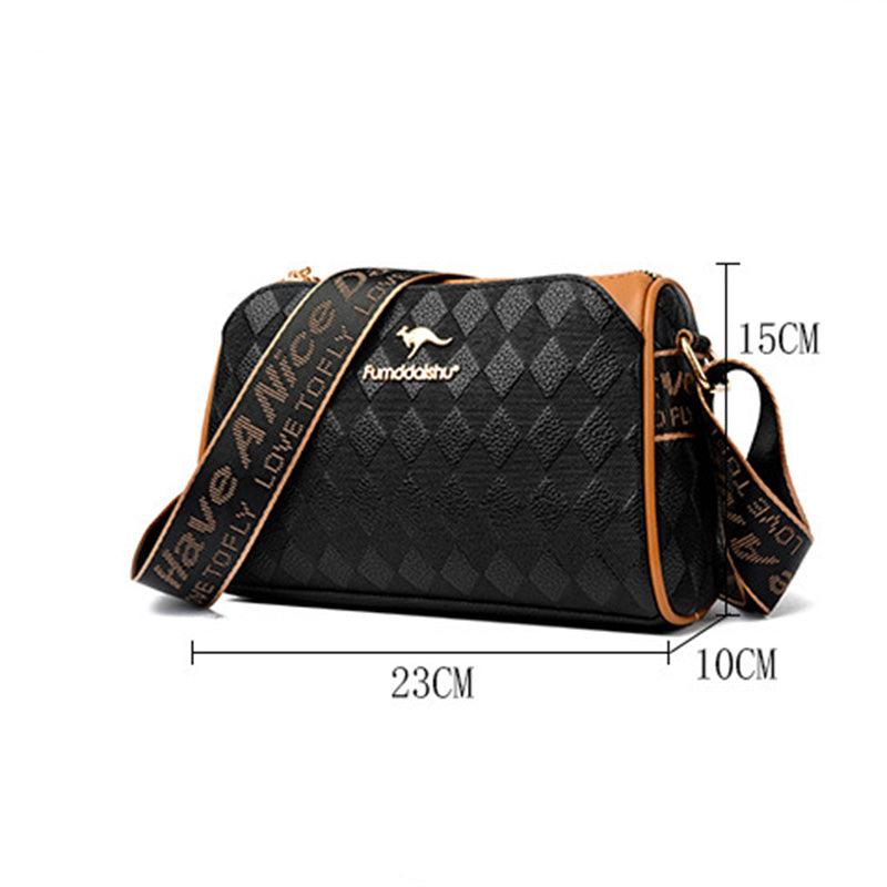 [El mejor regalo para ella] Bolso cruzado de 3 capas de gran capacidad con estampado de diamantes