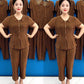 Conjunto de 2 piezas de mujer con top y pantalón Cooling Plaid