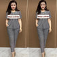 Conjunto de 2 piezas de mujer con top y pantalón Cooling Plaid